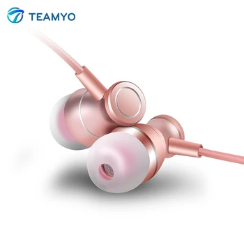 Teamyo T01 Metal Magnet Earphone In-Ear Stereo earphone Good Bass Kalonki Music Headset with Mic fone de ouvido for Mobile Phone