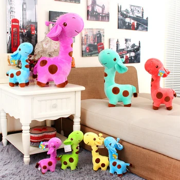 1 PC Unisex Cute Gift Plush Giraffe Soft Toy Animal Dear Doll Baby Kid Child Girls Christmas Birthday Happy Colorful Gifts