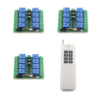 Brand New DC 12V 8CH Channel Wireless RF Remote Control Switch 1 Transmitter + 3 Receiver 4109