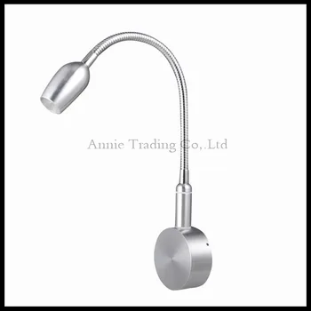 2016 New stepless dimming LED lamp wall lights 3W Silver Flexible Hose LED Modern Wall Lamp Flexible arm touch sconce luminarias