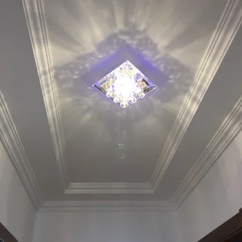 Modern Square Crystal LED Ceiling Lamp Indoor Foyer Lamparas de techo 5W LED Hallway Lustre Ceiling Lights Home Decor