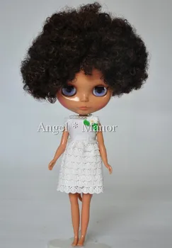 Nude Blyth Doll, black curly short hair, big eye doll,Fashion doll Suitable For DIY Change BJD , For Girl's Gift