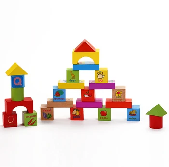 102pcs Number Letter Wood Blocks Toy Creative Develop Design Building Eco Friendly Colorful Water Based Paint for kids