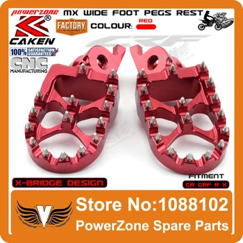 Billet MX Wide Foot Pegs Rests Pedals X Bridge CR125 CR250 CRF450X CRF230F CRF250R CRF250X CRF450R Offroad Dirt Bike Motocross