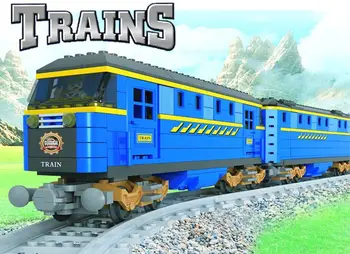 Model building kits compatible with lego city trains rails traffic 66 3D blocks Educational model building toys hobbies