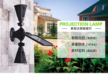 8LED Double Wall Solar Lamp 150LM Outdoor Garden Lights Spotlights Home Lighting ABS+PS Polycrystalline Silicon 3W 5V