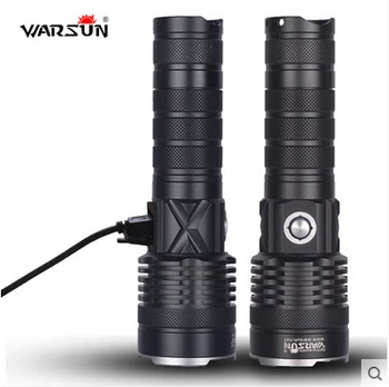 Warsun 2016 CREE T6 1000lm Powerful led flashlight USB 26650 rechargeable waterproof 5 Modes torch lantern Battery+Charger
