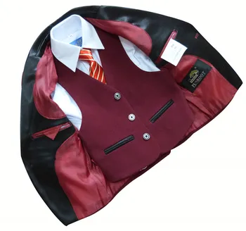 Red Groom suit for Boys Formal Clothes sets Jacket Vest Trouser 3PCS Page boy Outfits Kids Tuxedos Children Dress suit