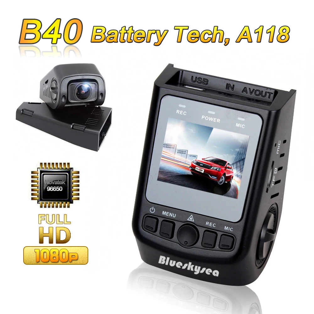 Blueskysea DVR B40 A118 Novatek 96650 full HD 1080P 6G Lens H.264 Mini Car Dash Camera video recorder Dashcam