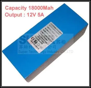 CE ROHS quality 18000Mah output 12V 5A,2 output jack DC 12V lithium battery pack,smart power CCTV camera battery free EMS