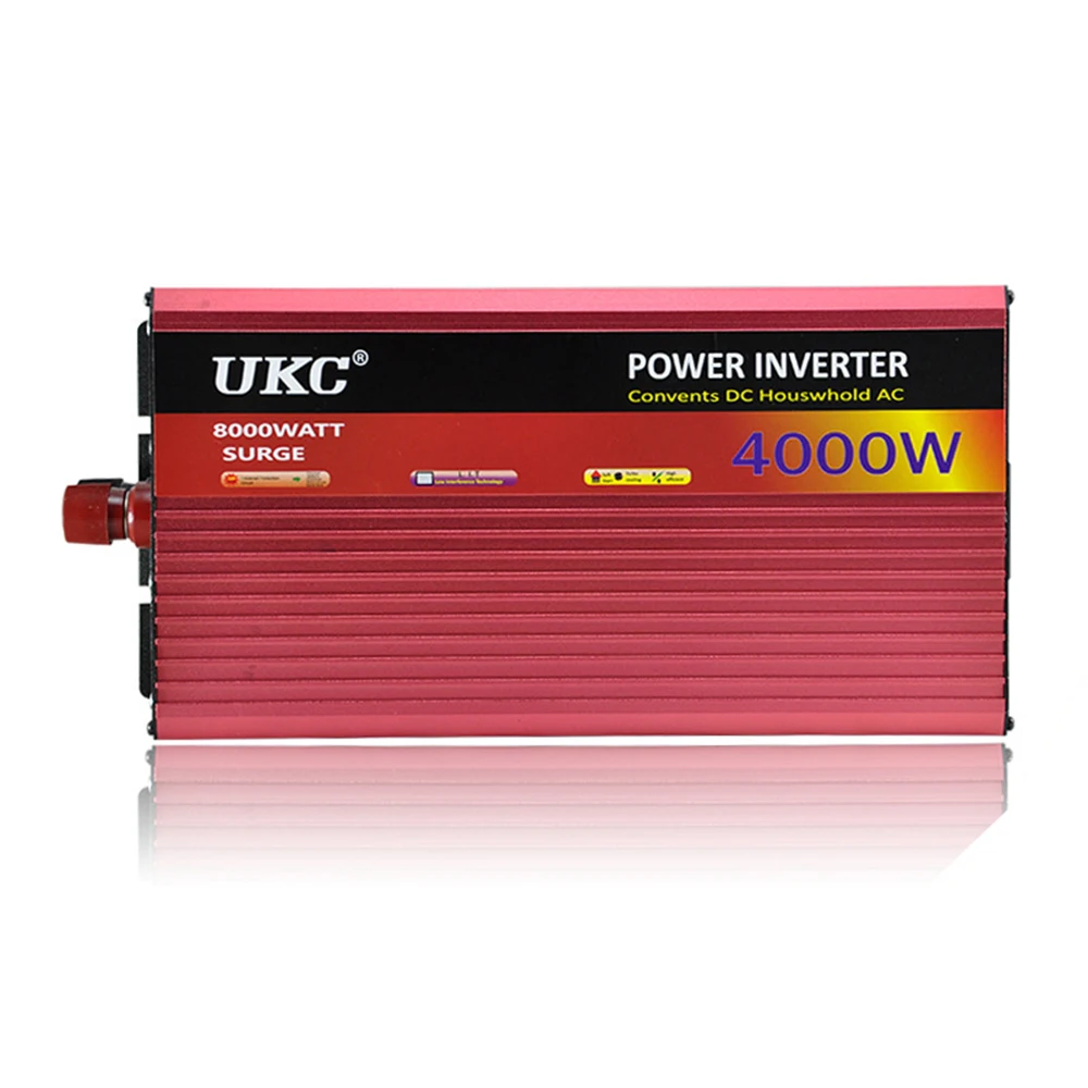 UKC 12V 4000W/4KW Modified Sine Wave Inverter 12V 220V Car power inverter -with Battery Cable full protection CY552-CN