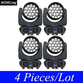 4 Piece/Lot 19*12w Led RGBW Wash/Zoom Light DMX512 Moving Head Light Professional Stage Light & DJ/Party/Stage Lighting Effect