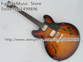 Top Quality Musical Instrument Vintage Sunburst Hollow Guitar Body ES 335 China Jazz Guitar Lefty Available