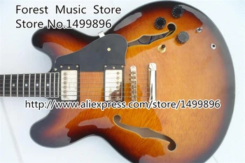 Top Quality Musical Instrument Vintage Sunburst Hollow Guitar Body ES 335 China Jazz Guitar Lefty Available