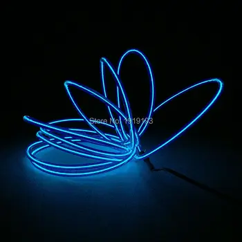 NEW 15Meters 5VUSB Powered Flexible 5.0mm LED Strip EL Wire Rope Neon Lights Electroluminescent For DJ Dance Party Decoration