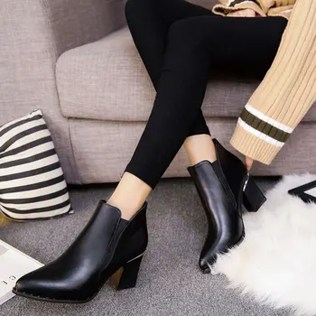 2017 Spring Women Shoes Chelsea Boots PU Buckle Ankle Black Bottom Boots China Female Sliver Boots Red Woman Shoes SFCB002