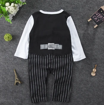 2pcs Newborn Baby Baby Boy Girl Toddler Cute Long Sleeve Gentleman Romper Jumpsuit Outfit Clothes Playsuit Rompers Clothing