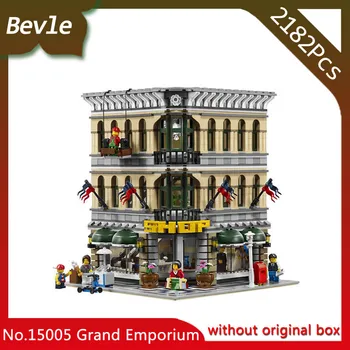 Bevle Store LEPIN 15005 2313Pcs street View series Grand Emporium Model Building Blocks Kits Brick Toy For Children Toys 10211