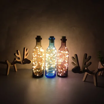 Novelty wood + Glass bottles Desktop Decoration Creative USB powered 3D Lamp Night Light indoor lighting home decor