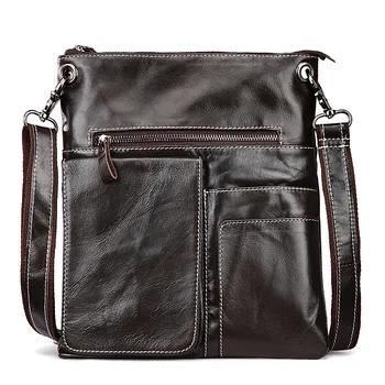 Genuine Leather Men Bags Nature Cowhide Leather Male Bag Men's Briefcase Shoulder Bags Man Messenger Cross Body Handbags