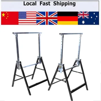New 4pc Telescopic Trestle Saw Horse Foldable Work Bench Steel Workbench Support