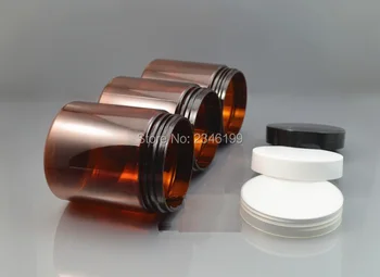250G Plastic Jar Dark Brown Color Plastic Pot with Plastic Lid, Cosmetic Cream Packing Container PET Material. 10 pcs/Lot