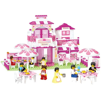 306pcs Building Blocks Set Romantic Restaurants House Model Toys for Girls Classic For Girl Cute Kids Model Toys K0002