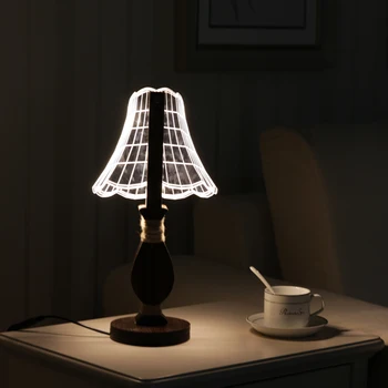 New Dimmable USB Table Light Acrylic LED Table Lamp 3D Nightlight Wedding Decor Home Decor with Plug christmas holiday gift