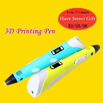3D Pen 2nd Generation LED Display DIY 3D Printer Pen With 100m PLA/ABS Filament Arts 3d Pens For Kids Drawing Tool
