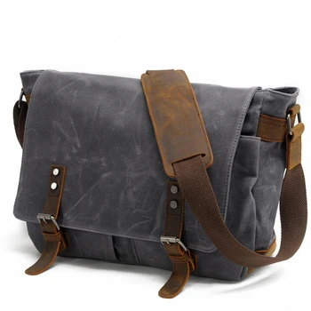2017 New Men Messenger Bags waterproof Canvas Men vintage Handbags Travel shoulder Bags 14 inch laptop briefcase LI-1488