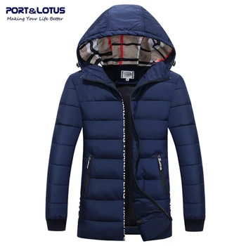 Port&Lotus Parka Mens Coat Winter Brand Clothing Jacket Men Slim Men Coats Warm Men's Winter Jacket Hooded Man Jacket 065 6625