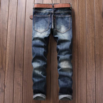 Famous Brand Designer Ripped Jeans Men Vintage Straight Denim Overalls Mens Joggers Biker Hole Jeans Brand Clothing