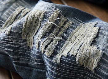 Famous Brand Designer Ripped Jeans Men Vintage Straight Denim Overalls Mens Joggers Biker Hole Jeans Brand Clothing