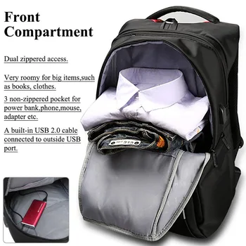 2017 DTBG Anti-Theft Business Men 15.6 17.3 inch Laptop Backpack for Macbook Pro Lenovo Dell acer Travel Backpack with USB Port