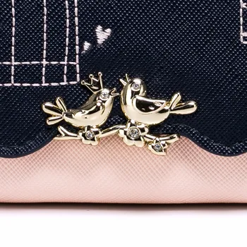 Just Star Brand Design Fashion Embroidery Snap PU Women Leather Girls Ladies Small Short Wallets Cards Holder Coin Purse