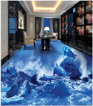 3D wall murals wallpaper floor 3D room wallpaper floor Custom Photo self-adhesive 3D floor PVC waterproof floor
