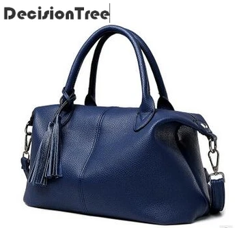 Famous Brand Tote Bag Women Handbag Top-handle Bags With Tessel Fashion Female Messenger Shoulder Bags Genuine Leather Handbags
