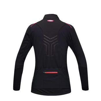 SANTIC Bicycle Women's Riding Jacket-Muse Bike Autumn Winter Essential Cycling Long Jersey UV Protection Fleece Thermal Black