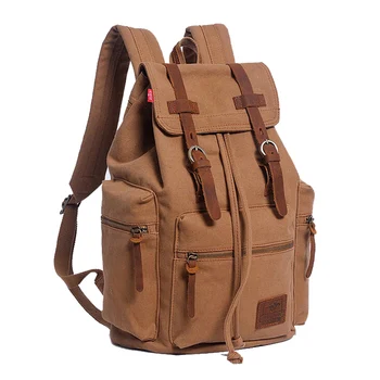 2016 school backpack for boy Premium canvas large capacity men's bag unisex women rucksack grey brown black male female knapsack