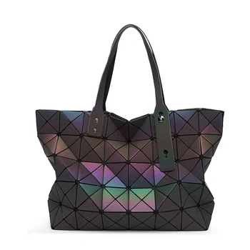 Women bag handbags Lattice Ladies Bag Geometric Diamond Fashion luminous Holographic package bolsa feminina