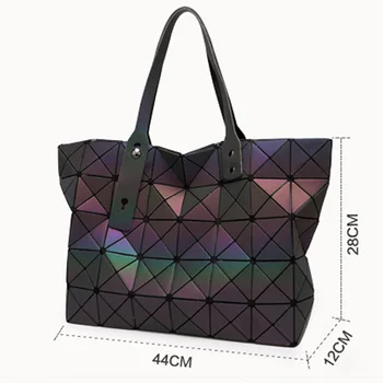 Women bag handbags Lattice Ladies Bag Geometric Diamond Fashion luminous Holographic package bolsa feminina