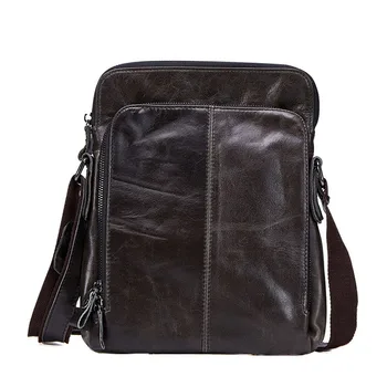Genuine Leather Messenger bag men Brand Vintage casual Shoulder Bag Business Flip buckle crossbody men's travel bag