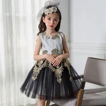 YNB 3Y-15Y Children Wedding Dress Girls Sleeveless Ball Gown Dresses for Party 2017 Brand Kids Formal Dresses Girl