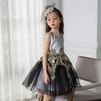YNB 3Y-15Y Children Wedding Dress Girls Sleeveless Ball Gown Dresses for Party 2017 Brand Kids Formal Dresses Girl