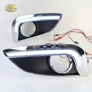 SNCN LED Daytime Running Lights for Hyundai IX35 2010-2013 DRL fog lamp cover with turn signal lamp