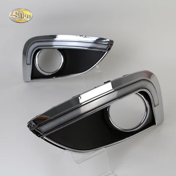 SNCN LED Daytime Running Lights for Hyundai IX35 2010-2013 DRL fog lamp cover with turn signal lamp