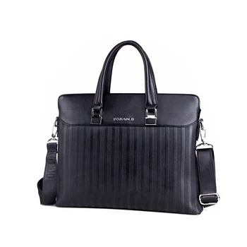 2017 new men's handbag horizontal section leather business briefcase large-capacity men's laptop bag