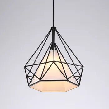 Vintage Retro Loft Pendant Lamp Wrought Iron Birdcage Chandelier Creative Restaurant Bedroom Kitchen Hotpot Diamond Single Light