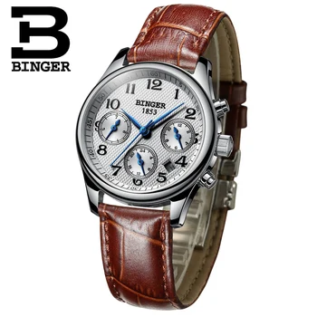 2017 Switzerland Women's watches luxury brand BINGER Ladies Steel dress sapphire Waterproof Mechanical clock B-603W-6