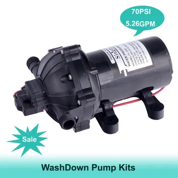 12v 5.26GPM 20LPM 70psi high capacity self-priming wash down pump for boat/RV deck